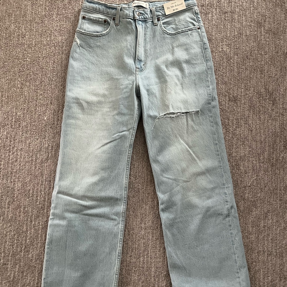 Abercrombie & Fitch Blue Straight Jeans with Vintage Fade